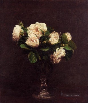 ROSES Canvas - White Roses flower painter Henri Fantin Latour